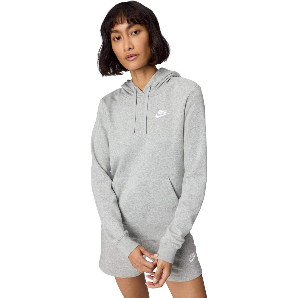 Nike Sportswear Club Fleece Hoodie Womens X Large Grey Pullover Sweatshirt
